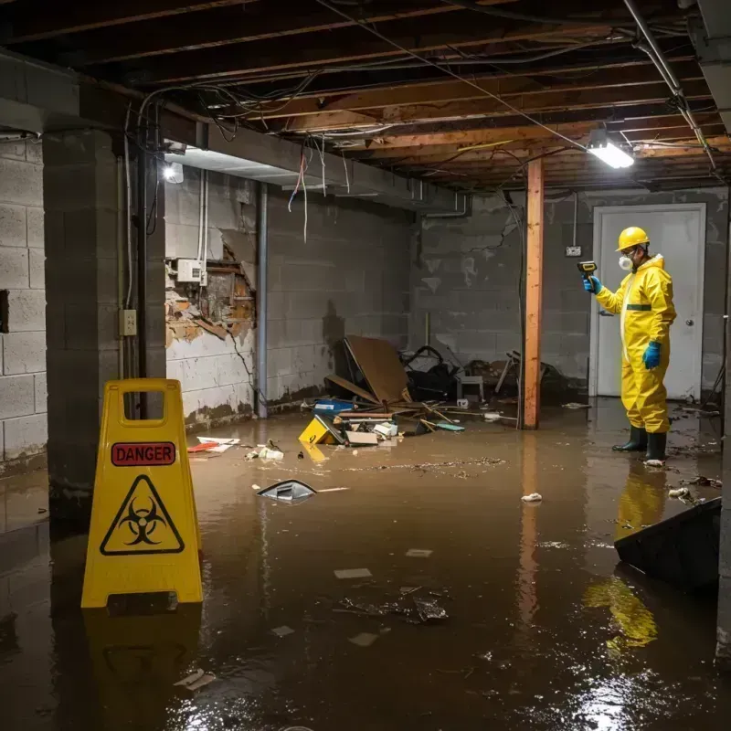 Flooded Basement Electrical Hazard in Eastport, ME Property